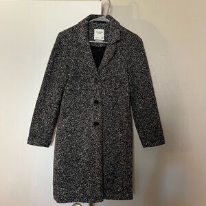 Abercrombie textured dad coat black/white/gray, XXSP
